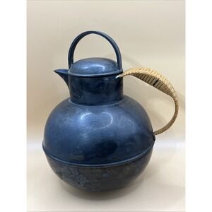 Apollo E. P. C. Bernard Rice's Sons 2134 Vtg. Tea‎ Pot - Rattan Handle Wrap